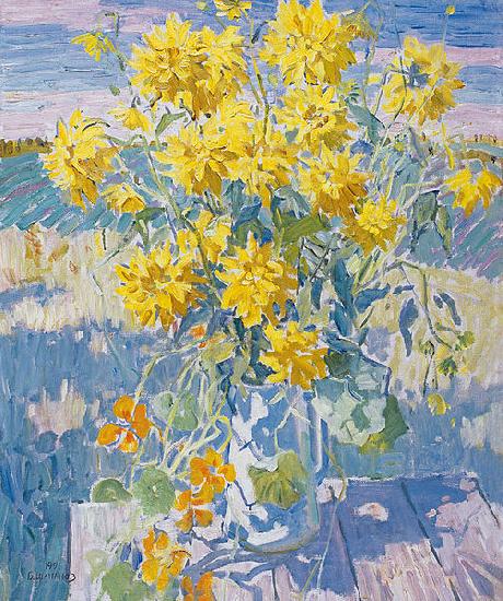 unknow artist September Yellow flowers Spain oil painting art